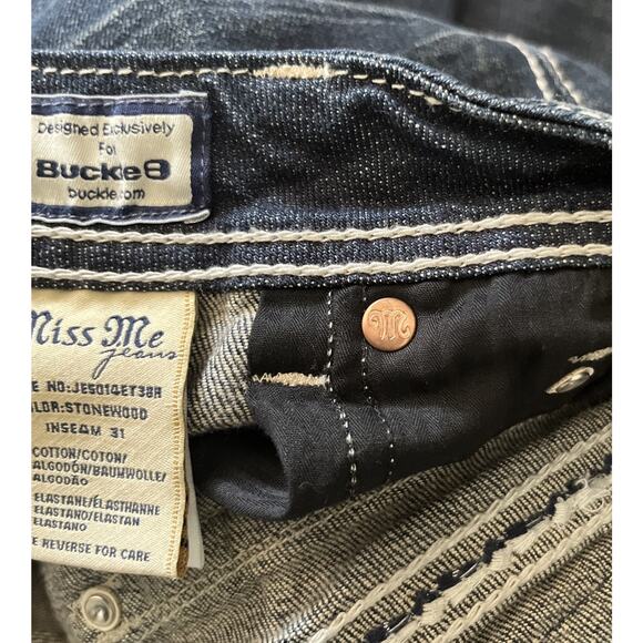 Miss Me Easy Straight Denim Jeans 27x31 Stonewood Size 27 JE5014ET38R Buckle - Picture 10 of 16